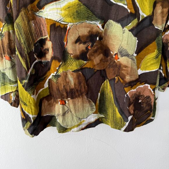 Chico's Green and Brown Floral Blouse - Picture 4 of 7